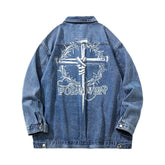 Bemalte Y2k Herren Jeansjacke